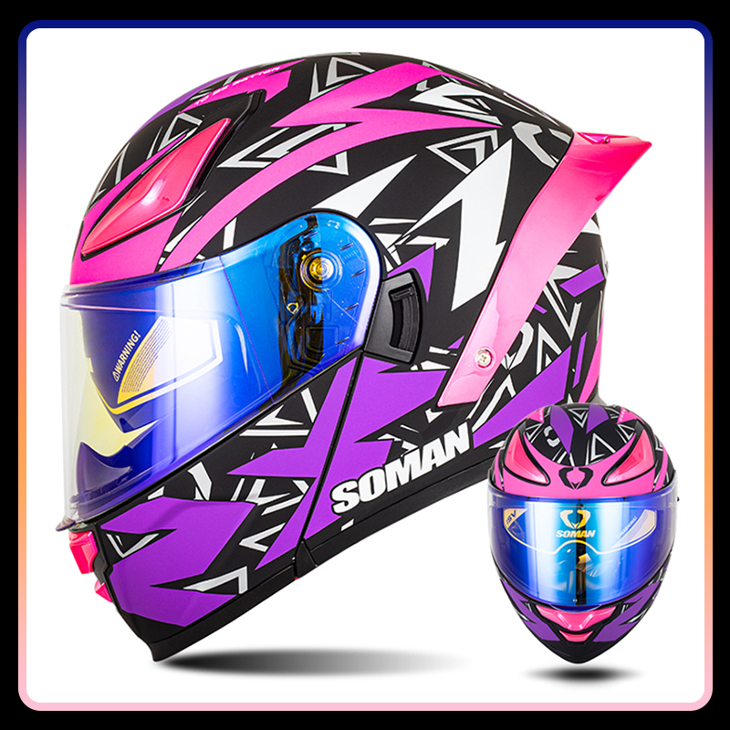 Modular Flip Up Motorcycle Helmet Dot Approved - ドット承認のフルフェイスオートバイヘルメット、デュアルバイザー付きフリップアップヘルメット、オートバイと原付用のモジュラーヘルメット、4シーズン