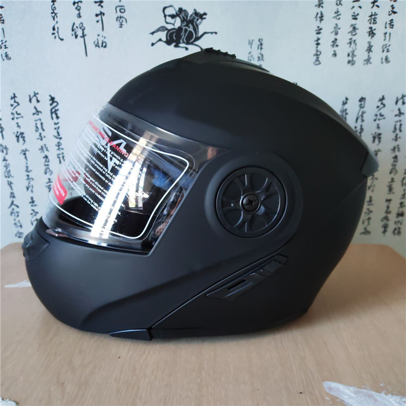 Motorcycle Helmet Inner Sun Visor Lens - フリップアップ式バイク用モジュラーヘルメット、内蔵サンバイザー付き、安全二重レンズ、レーシングフルフェイスヘルメット