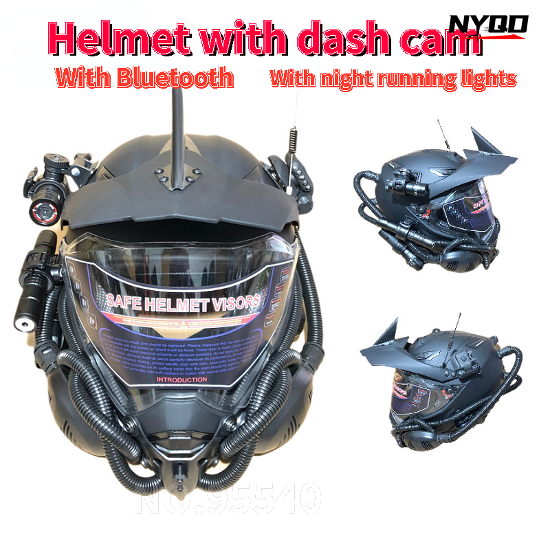Full Face Motorcycle Helmet With Bluetooth - ラリー-オートバイのヘルメット,フルヘルメット,Bluetoothイヤホン,ダッシュカム,ドット認証,モトクロス