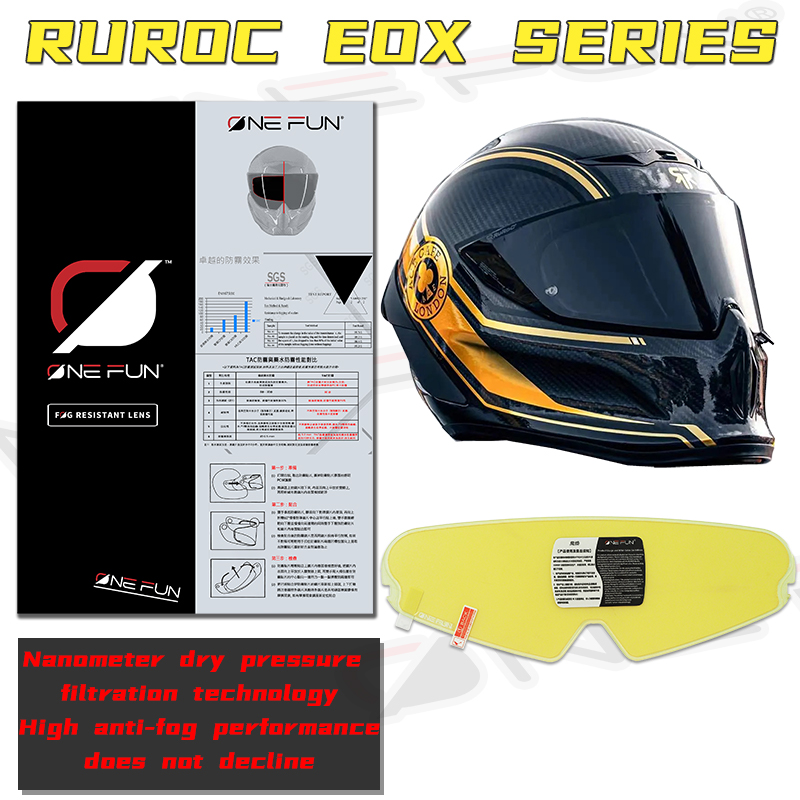 Motorcycle Helmet Anti Fog Pinlock Shield - RUROC ATLAS 3.0 4.0 EOXヘルメット用バイクヘルメット曇り止めバイザー、フェイスシールドピン、曇り止めロックレンズフィルムパーツ