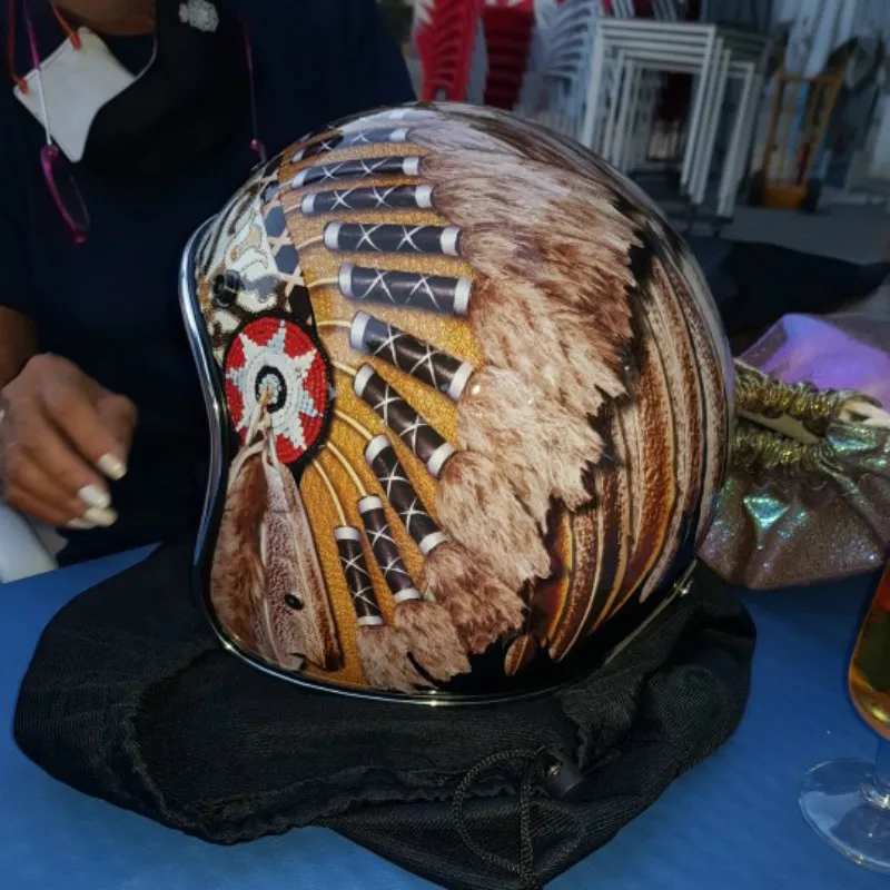 Vintage Open Face Retro Helmet - ビンテージスタイルのオートバイ用ヘルメット,オープンフェイス,レトロ,ハーフ,男性用,モトクロス用