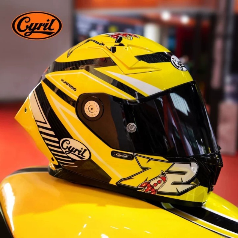 Carbon Fiber Lightweight Motorcycle Helmet - CYRIL カーボンファイバーフルフェイスオートバイヘルメット軽量レーシング DOT ECE カスコモトストリートユニセックス防曇通気性防風