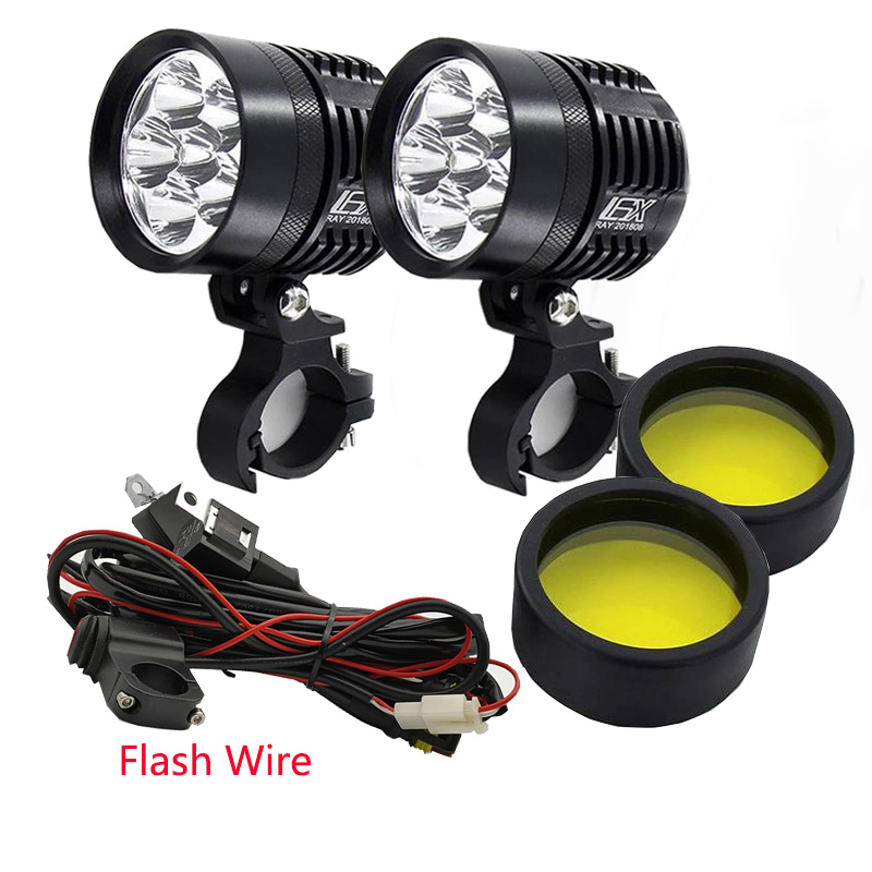 Universal Motorcycle Led Headlight Projector - 2 個ユニバーサル L6X ヘッドライト LED オートバイバイク