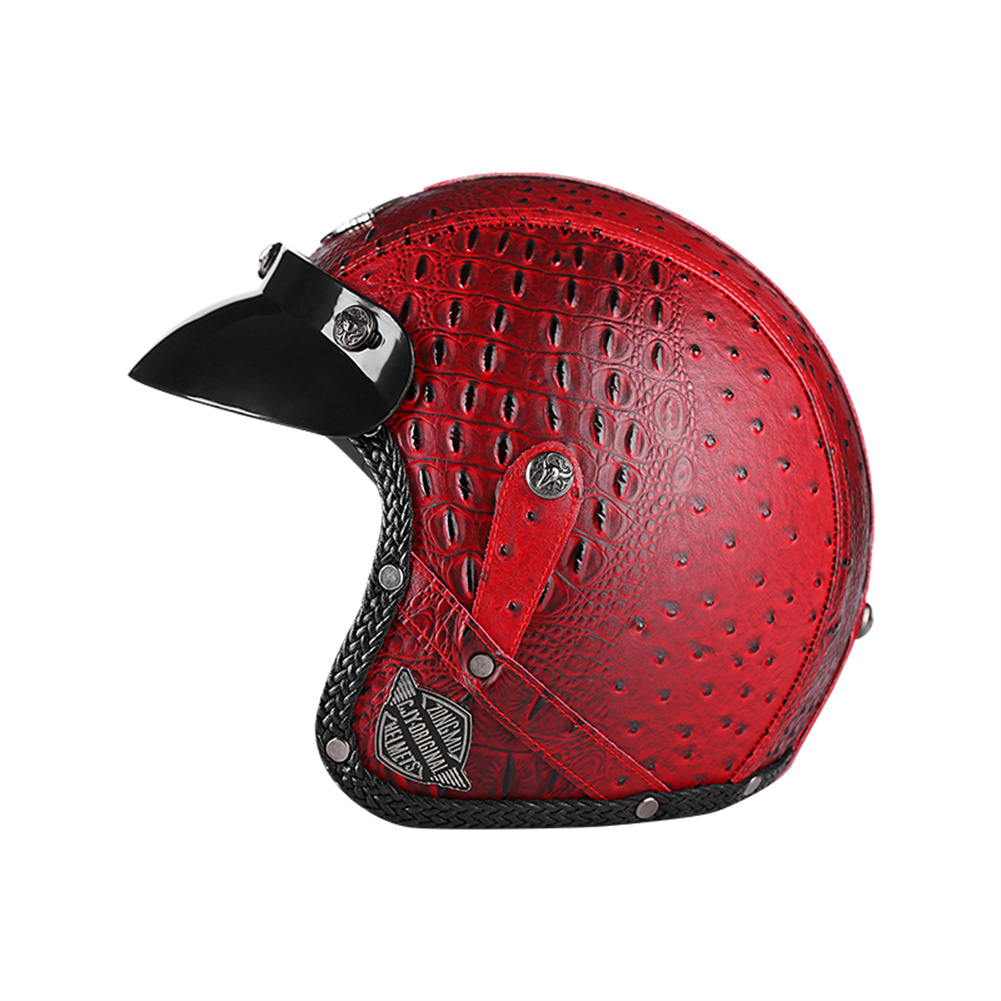 Vintage Open Face Retro Helmet - 男性と女性のためのオープンフェイスのオートバイのヘルメット,レトロなオートバイのヘルメット,ビンテージチョッパー,スクーター,ドット,3/4