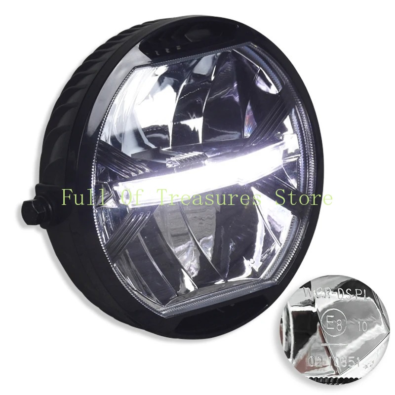 Universal Motorcycle Led Headlight Projector - CE認証取得済みE8スタンプ付き汎用バイク用モダンレトロスタイル改造LEDヘッドライトドライビングライト（ホットセールス）