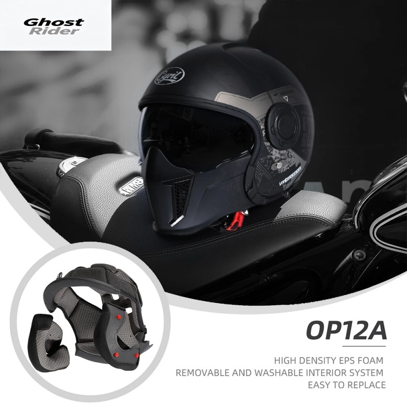 Quick Release Buckle Motorcycle Helmet - OP12A モジュラーバイクヘルメット、デュアルバイザー付きフリップアップフルフェイス＆オープンフェイスヘルメット、クイックリリースバックル付き、男女兼用