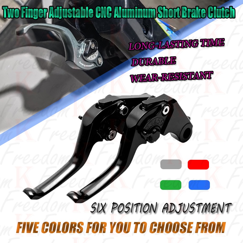 Cnc Aluminum Adjustable Brake Clutch Levers - CB599 CB600 CB919 1998‑2007年式バイク用 2本指ショート調整式ブレーキクラッチレバー CNCアルミ製滑り止め改造R