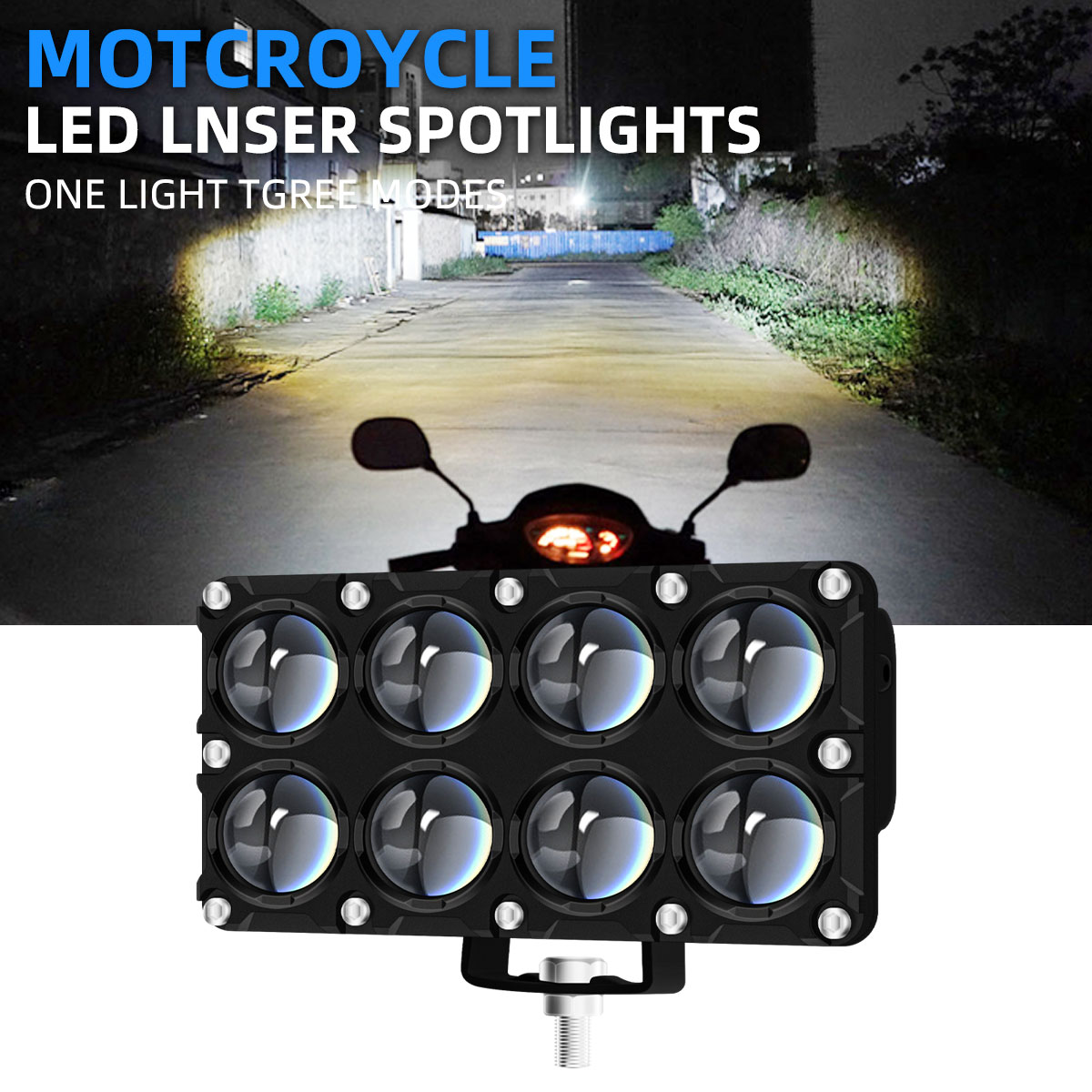 Universal Motorcycle Led Headlight Projector - 6/8/10レンズ補助バイクスポットライト作業用フォグライトバルブプロジェクターヘッドライト追加電動ドライビングスポットランプ12V