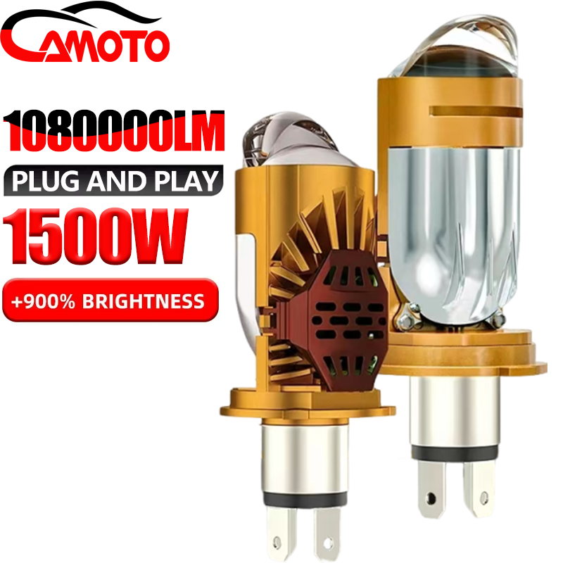 Universal Motorcycle Led Headlight Projector - CAMOTO Bi LED レンズプロジェクター H4 ミニバルブ