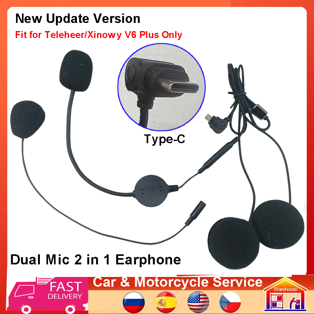 Universal Motorcycle Helmet Intercom Headset - タイプ C イヤホンスピーカー 2 in 1