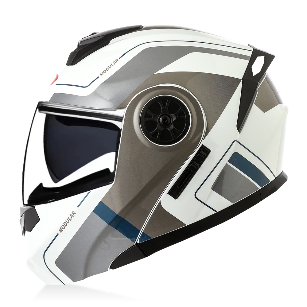 Modular Flip Up Motorcycle Helmet Dot Approved - 高品質モジュラーフリップアップヘルメット オートバイ用デュアルレンズABSシェル フルフェイスヘルメット DOT認証 モトクロスヘルメット