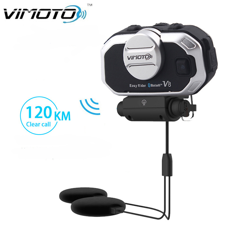 Universal Motorcycle Helmet Intercom Headset - Vimoto V8 オートバイヘルメットヘッドセット Bluetooth ステレオインターホン通話ワイヤレス通信インターホン