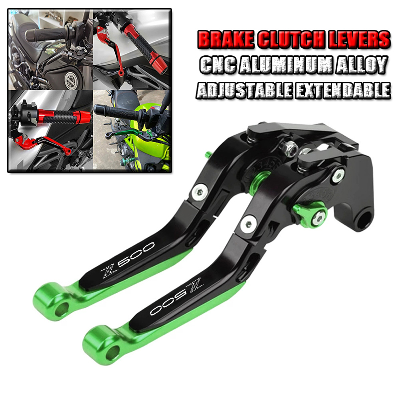 Cnc Aluminum Adjustable Brake Clutch Levers - カワサキ Z500 Z 500 2025-2026 オートバイアクセサリークラッチブレーキレバー拡張可能な折りたたみ調節可能なレバー