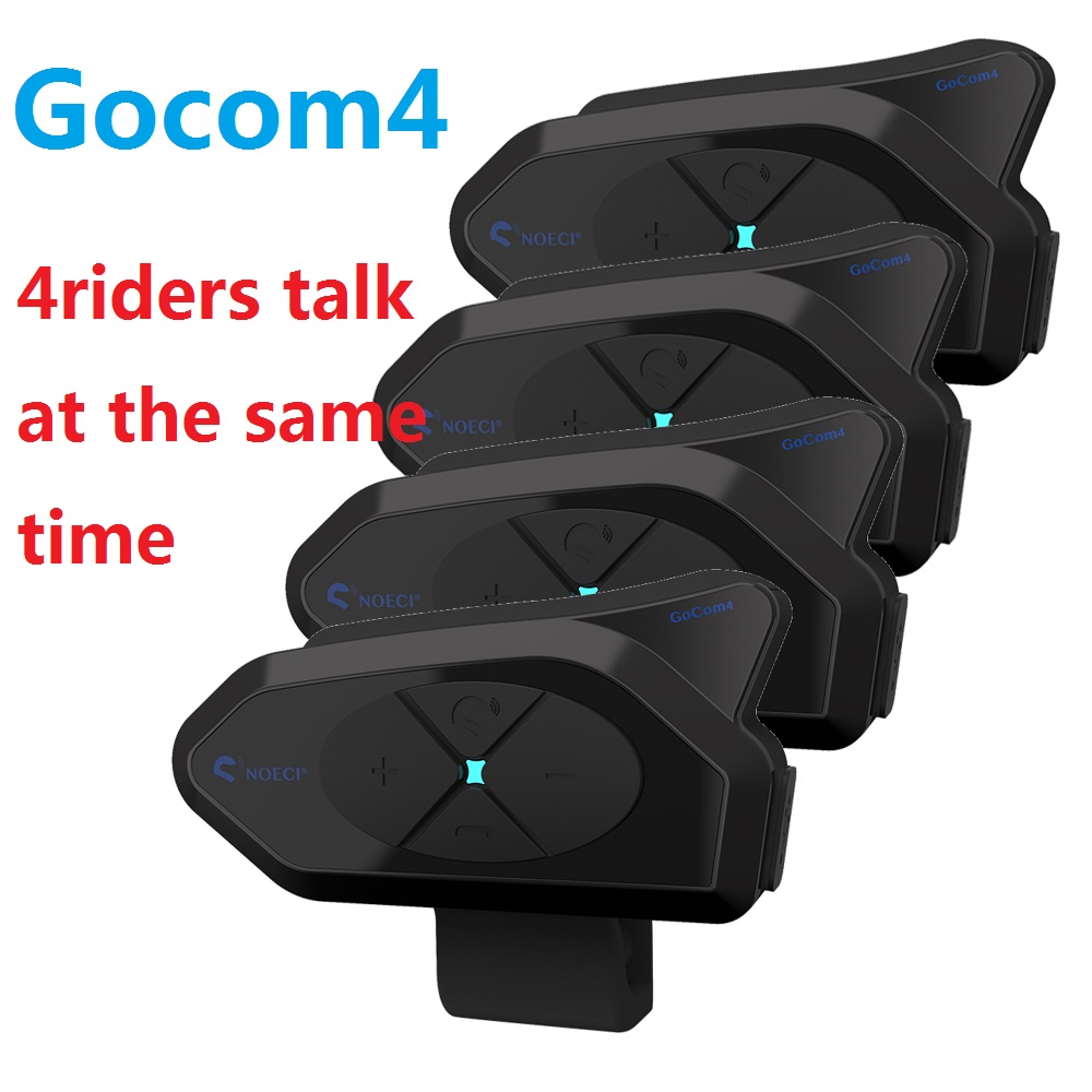 Universal Motorcycle Helmet Intercom Headset - Gocoot-4人のモーターサイクリスト用のBluetoothヘッドセット,ヘルメット用の通信デバイス,オリジナルのワイヤレスインターホン,Spk v4プラス
