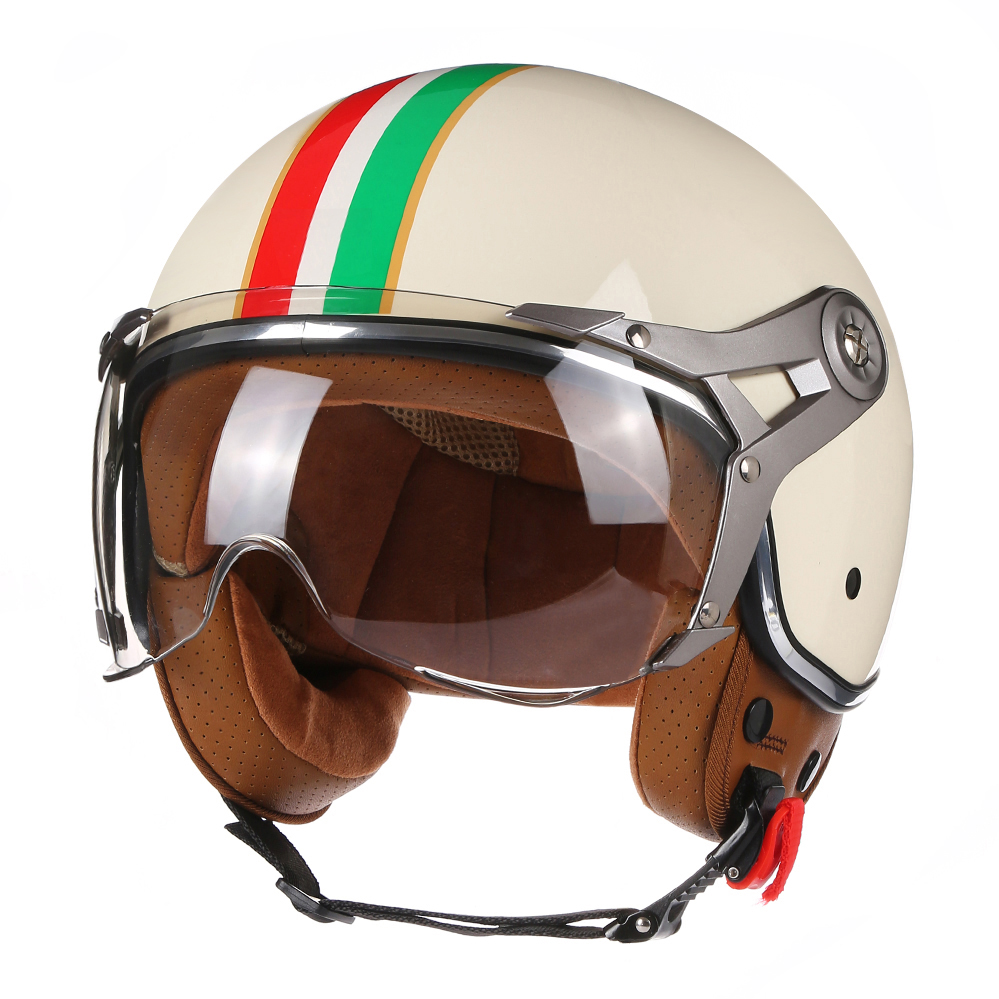 Vintage Open Face Retro Helmet - DOT オープンフェイス 3/4 オートバイレトロバイクヘルメットヴィンテージチョッパー Capacete De