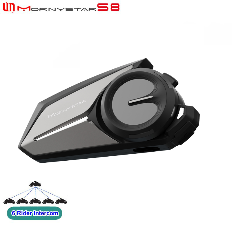 Universal Motorcycle Helmet Intercom Headset - Mornystar S8 Bluetooth オートバイヘルメットインターホンヘッドセット 1200M BT5.4