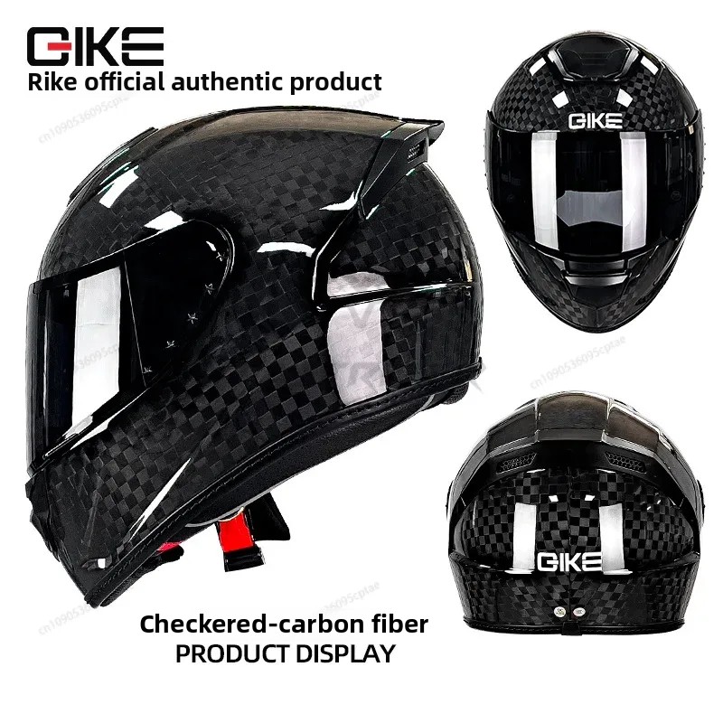 Carbon Fiber Lightweight Motorcycle Helmet - QIKE カーボンファイバーオートバイヘルメット人格軽量フルフェイスヘルメット超軽量四季ユニバーサル Capacetes モト
