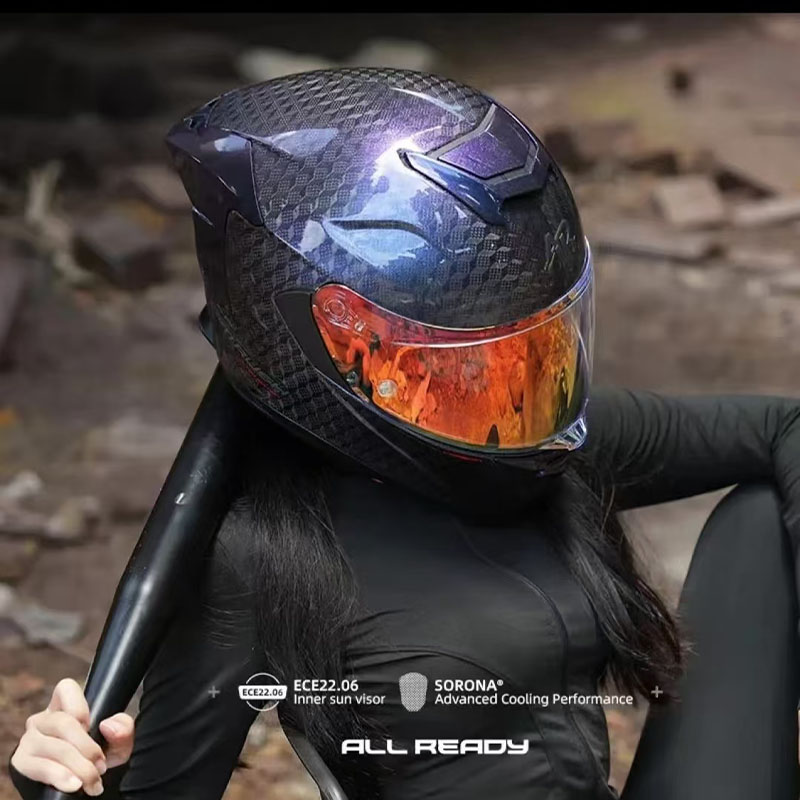 カーボンファイバーバイクヘルメット,フルフェイスプロテクショ - Carbon Fiber Lightweight Motorcycle Helmet のレビューと価格