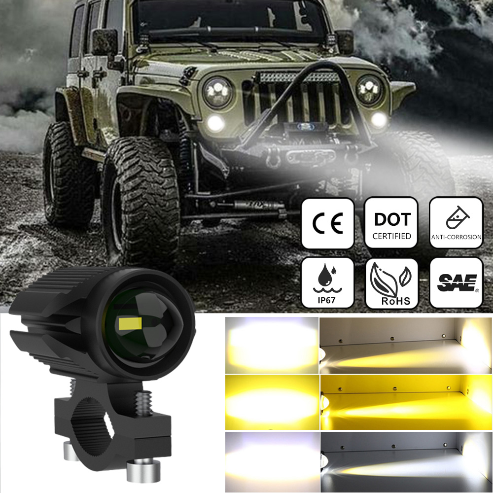 追加の Led ヘッドライトオートバイ Led ライトランプ - Universal Motorcycle Led Headlight Projector のレビューと価格