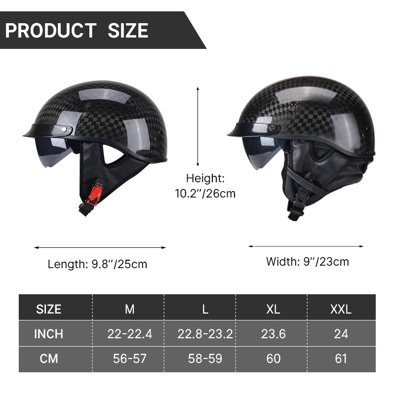 軽量 12K グロスブラックカーボンファイバースクーターオー - Carbon Fiber Lightweight Motorcycle Helmet のレビューと価格