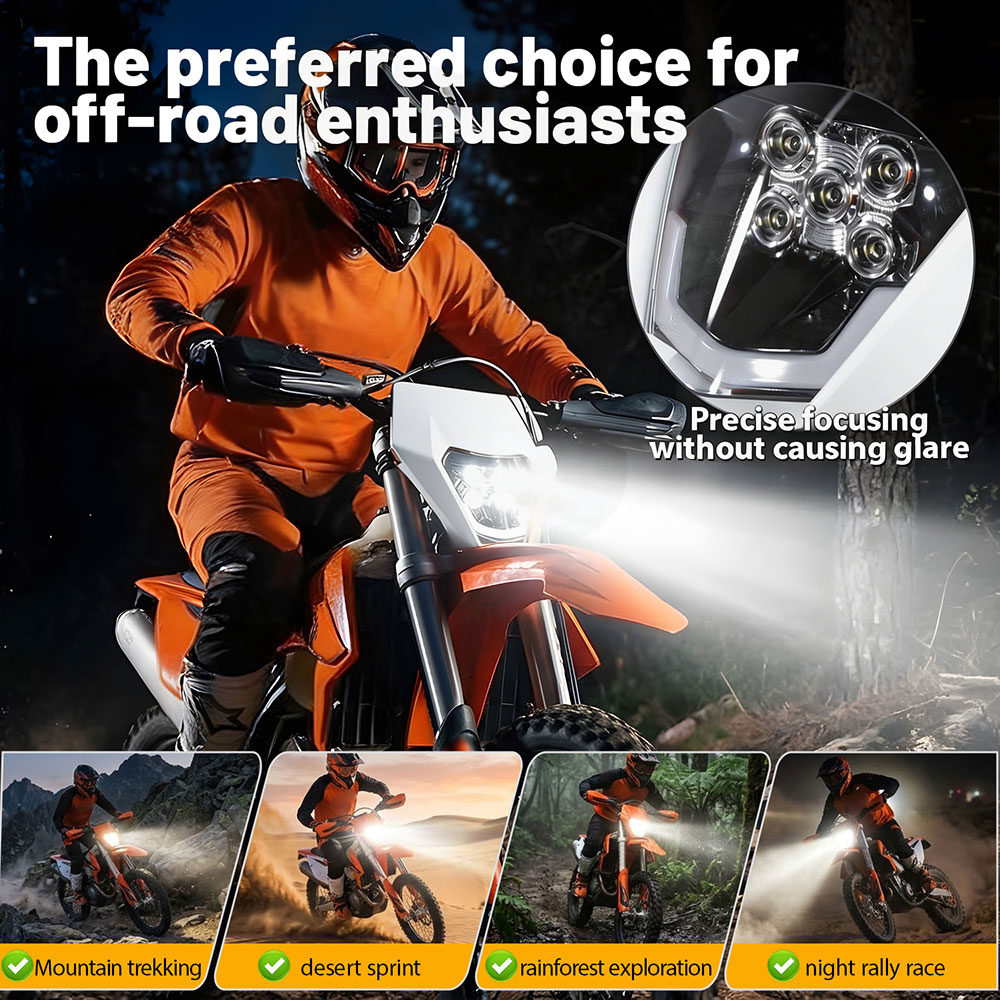 5 LEDヘッドライトヘッドランプランプ KTM SX SX - Universal Motorcycle Led Headlight Projector のレビューと価格