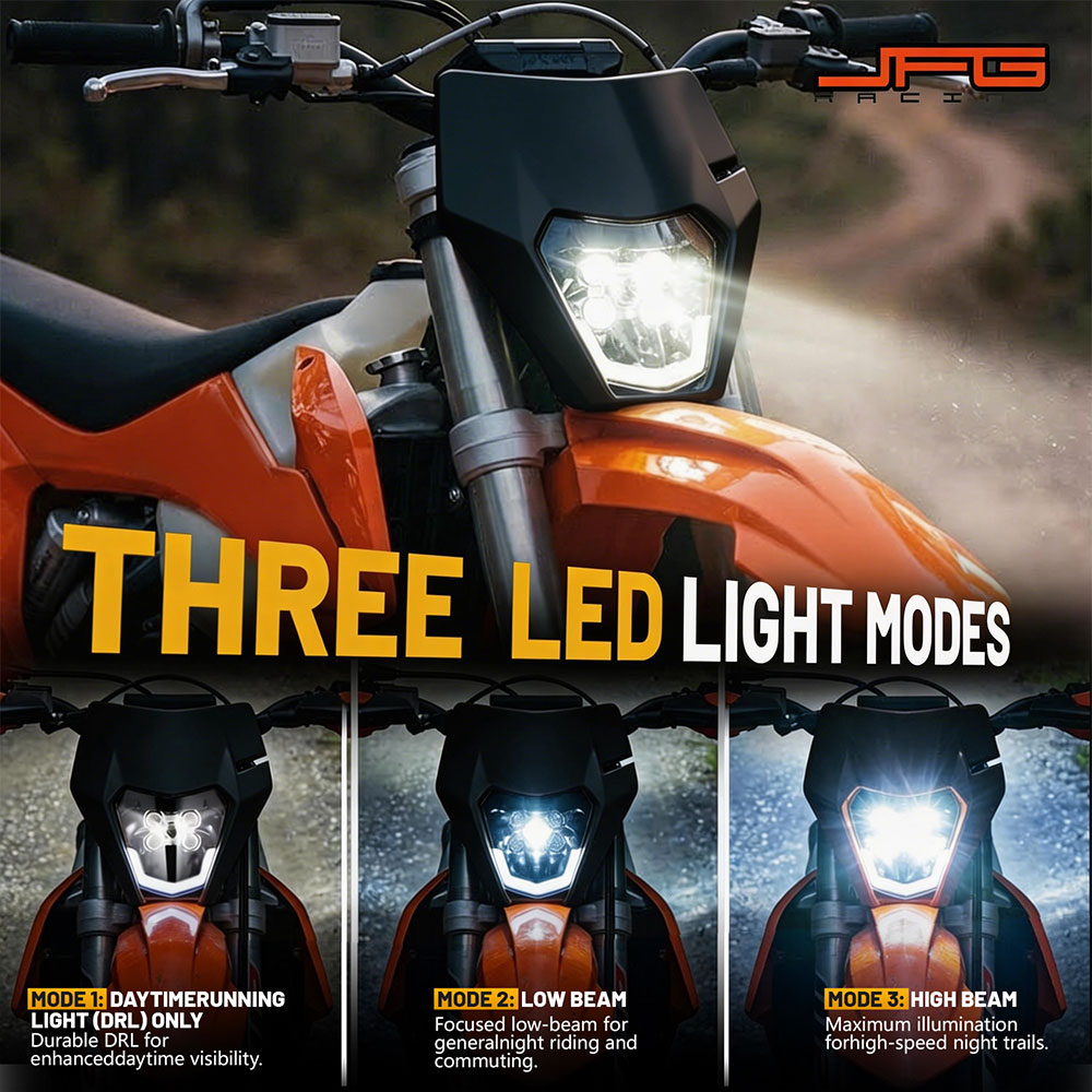 5 LEDヘッドライトヘッドランプランプ KTM SX SX - Universal Motorcycle Led Headlight Projector のレビューと価格