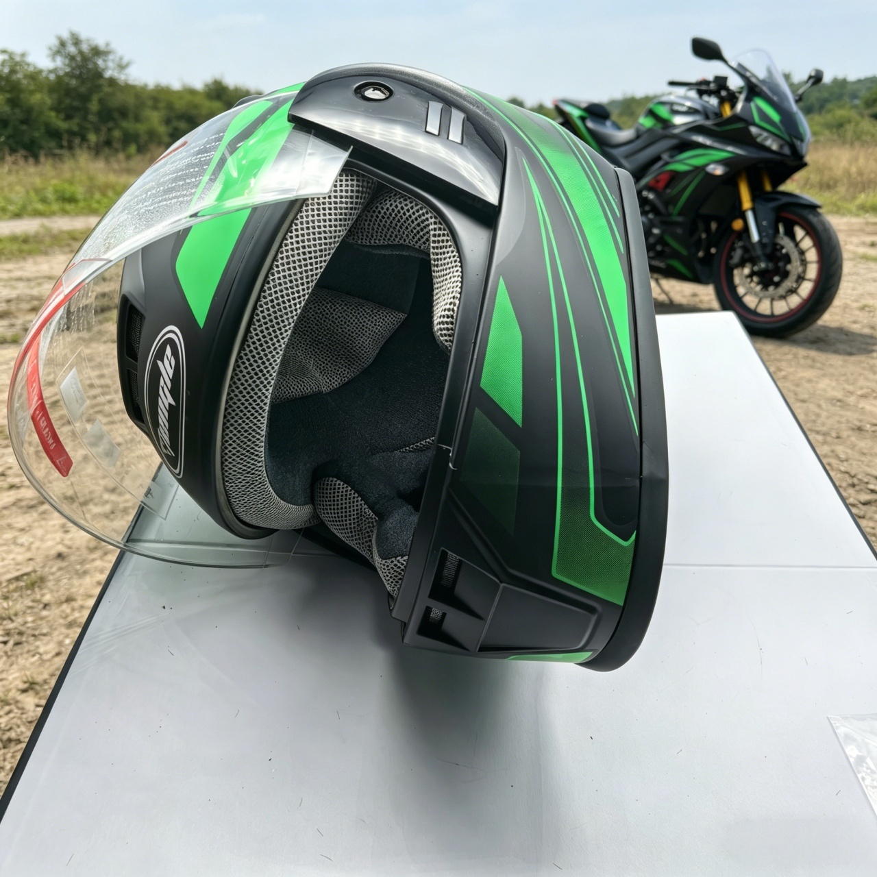 メンズ フルフェイス オートバイ ヘルメット デュアル バイ - Dual Visor Motorcycle Racing Helmet のレビューと価格