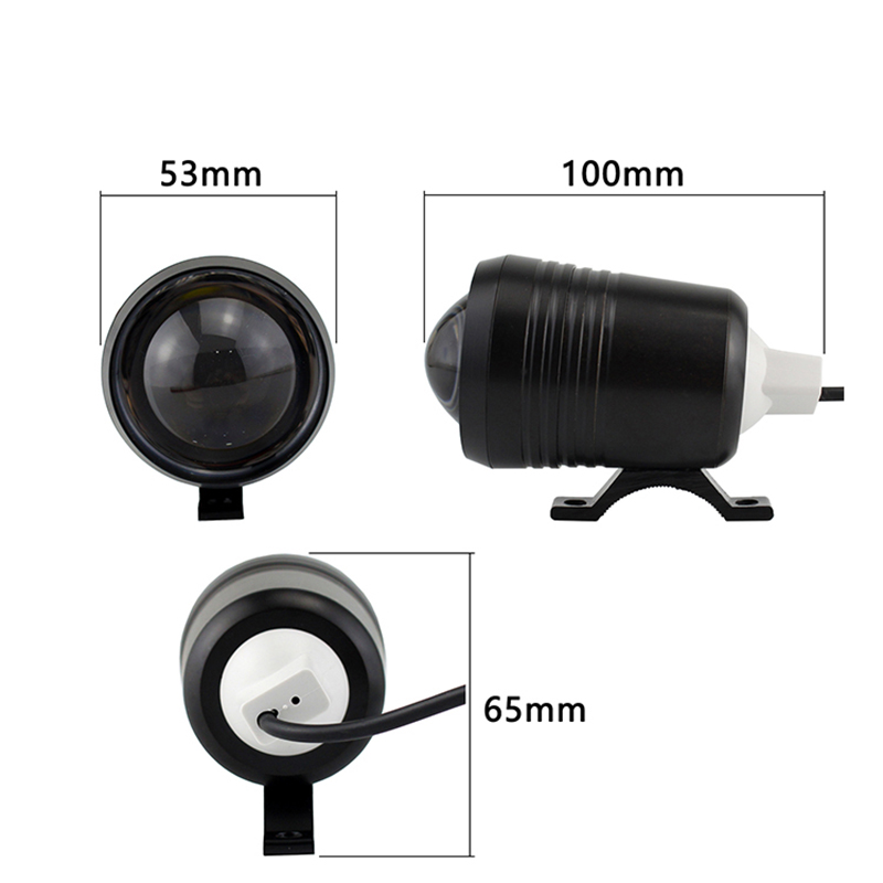 外部オートバイU2スポットライトバイクアクセサリーランプハイ - Universal Motorcycle Led Headlight Projector のレビューと価格