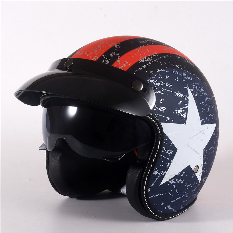 ハーフフェイス-レトロなオートバイのヘルメット,レトロなドイ - Vintage Open Face Retro Helmet のレビューと価格