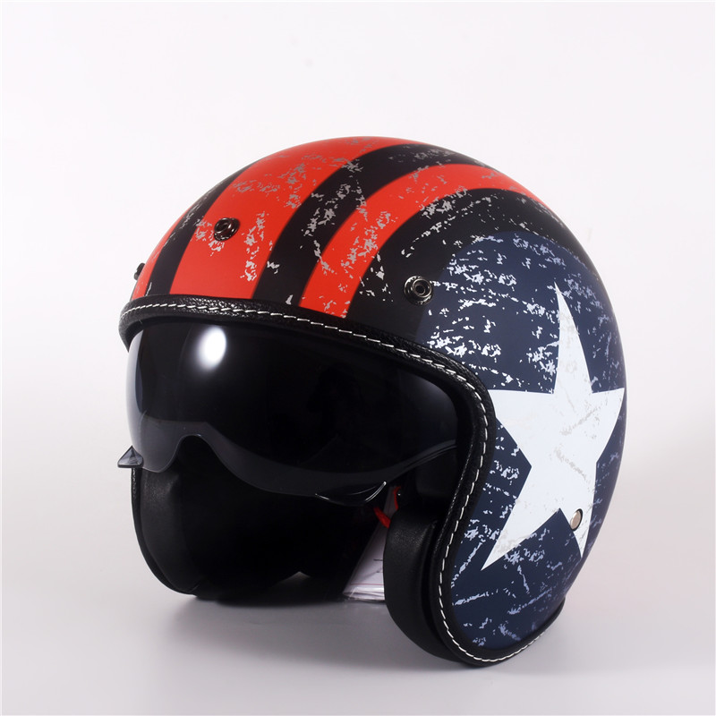 ハーフフェイス-レトロなオートバイのヘルメット,レトロなドイ - Vintage Open Face Retro Helmet のレビューと価格