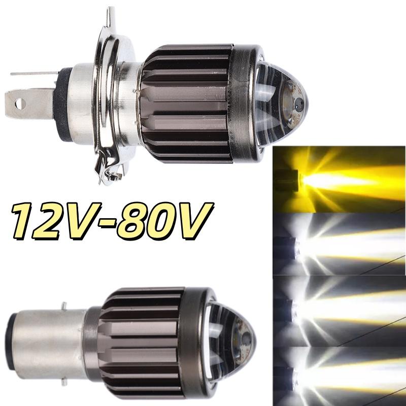 新しい 1Pc ユニバーサル H4 BA20D LED オー - Universal Motorcycle Led Headlight Projector のレビューと価格