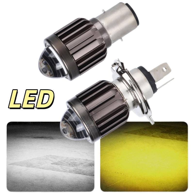 新しい 1Pc ユニバーサル H4 BA20D LED オー - Universal Motorcycle Led Headlight Projector のレビューと価格