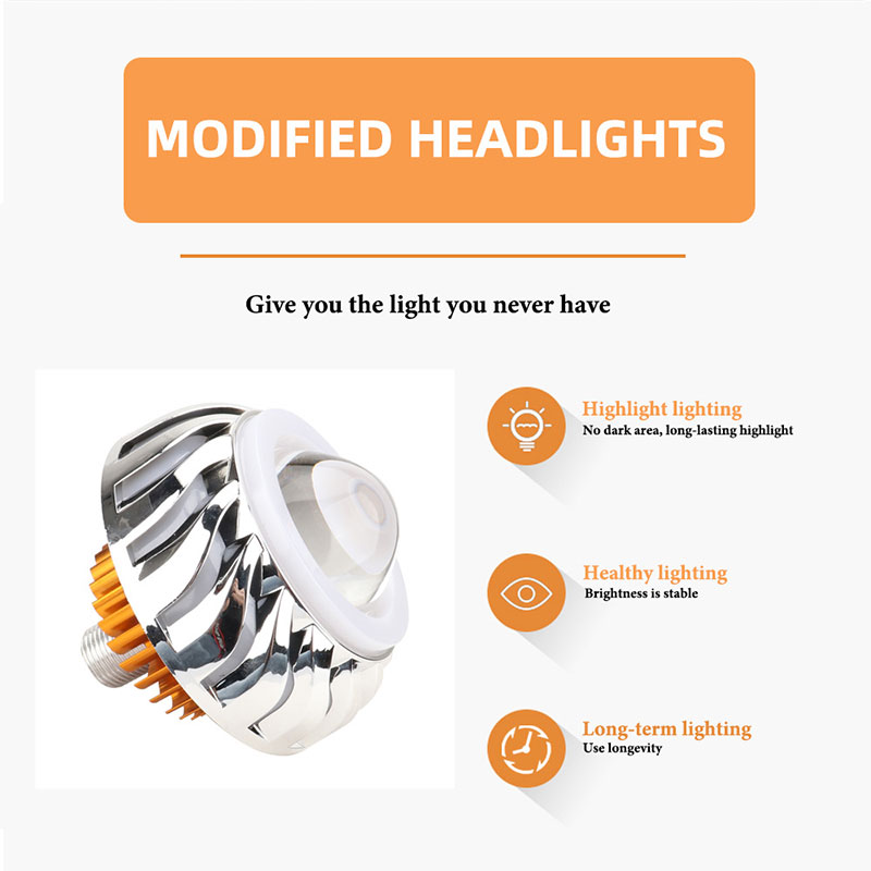 1個入り バイク用ヘッドライト デュアルハロー LED エン - Universal Motorcycle Led Headlight Projector のレビューと価格