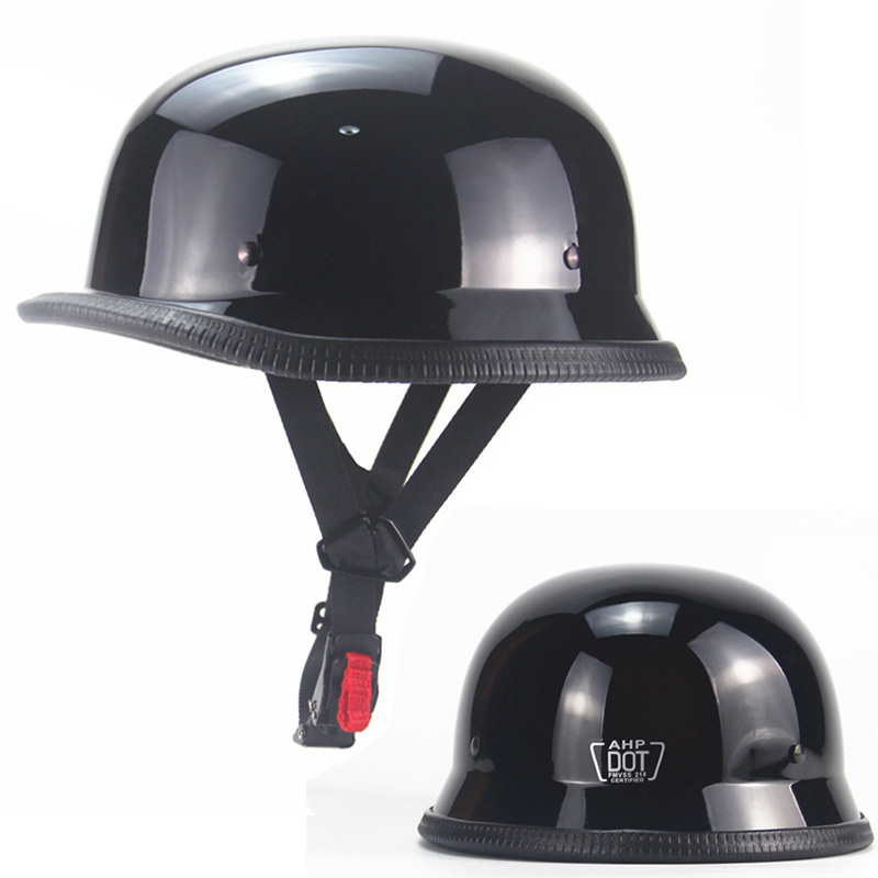 ヴィンテージオートバイクルーザーヘルメットオープンフェイスヘ - Vintage Open Face Retro Helmet のレビューと価格