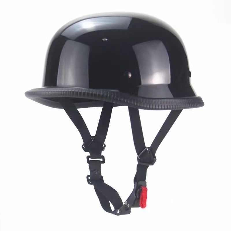 ヴィンテージオートバイクルーザーヘルメットオープンフェイスヘ - Vintage Open Face Retro Helmet のレビューと価格