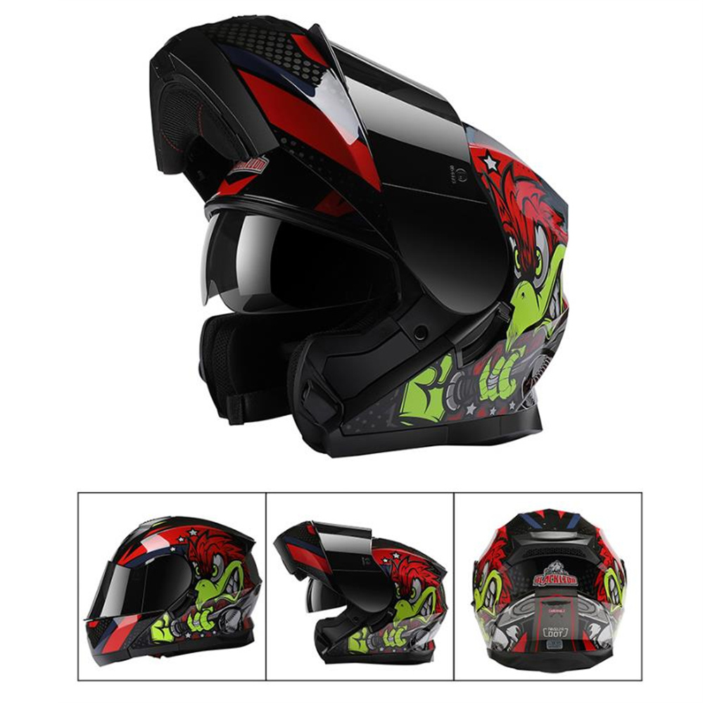 フルフェイス ADV オートバイデュアルバイザーレンズフリッ - Dual Visor Motorcycle Racing Helmet のレビューと価格