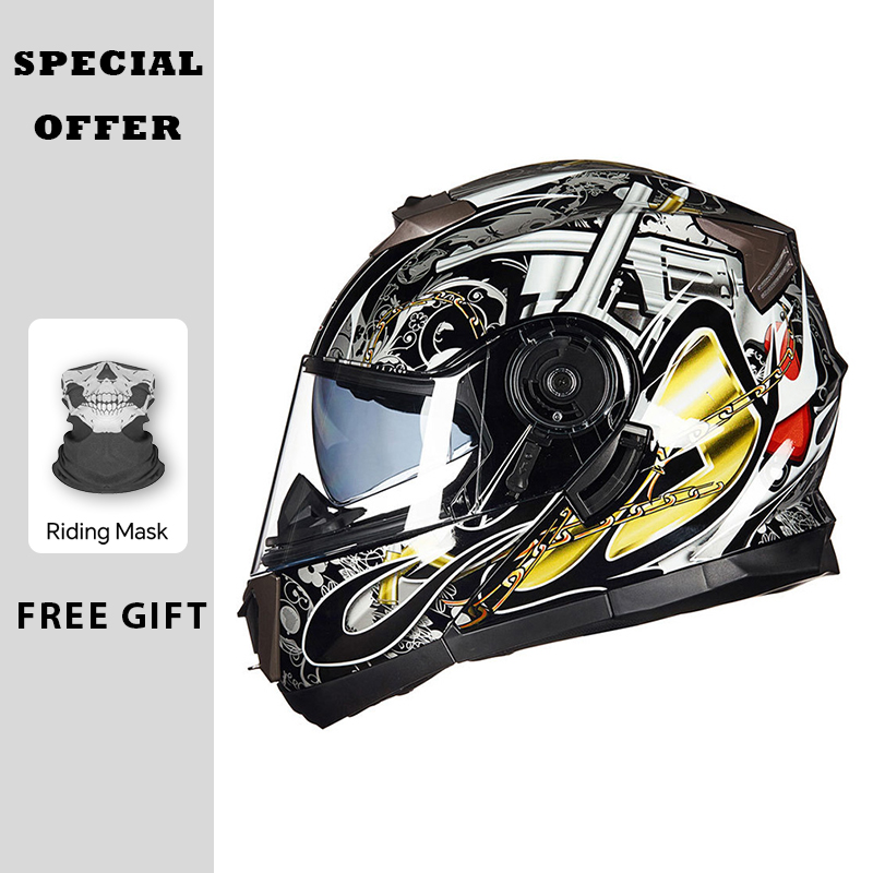 オートバイヘルメット モジュラーフリップアップヘルメット ダ - Modular Flip Up Motorcycle Helmet Dot Approved のレビューと価格