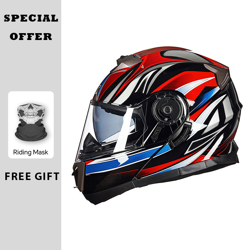オートバイヘルメット モジュラーフリップアップヘルメット ダ - Modular Flip Up Motorcycle Helmet Dot Approved のレビューと価格
