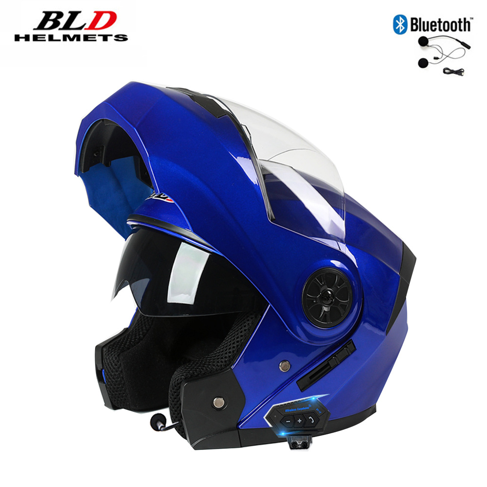ダブルバイザー Bluetooth ヘルメットモジュラーフル - Full Face Motorcycle Helmet With Bluetooth のレビューと価格