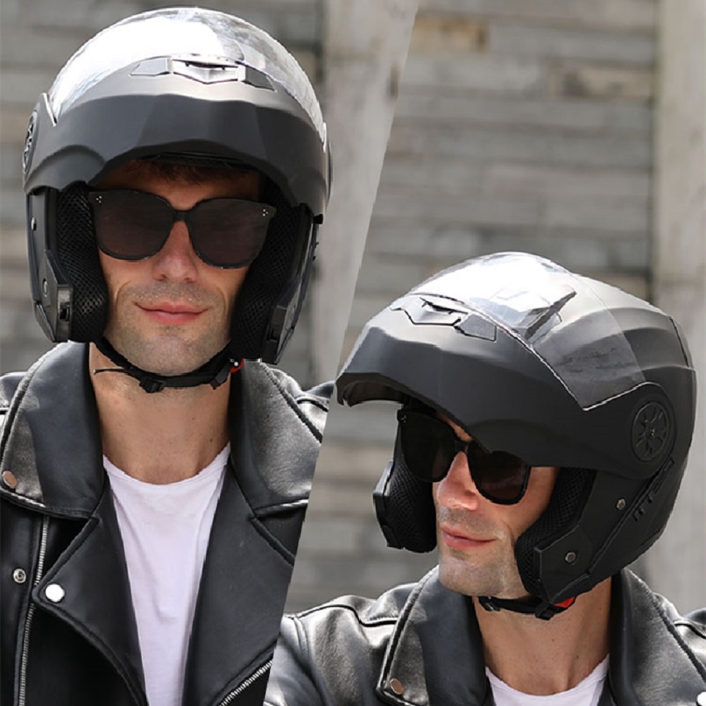 ダブルバイザー Bluetooth ヘルメットモジュラーフル - Full Face Motorcycle Helmet With Bluetooth のレビューと価格