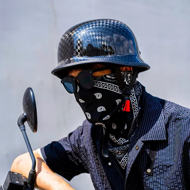 プレミアム鍛造カーボンファイバーハーフヘルメット、軽量で耐久 - Carbon Fiber Lightweight Motorcycle Helmet のレビューと価格