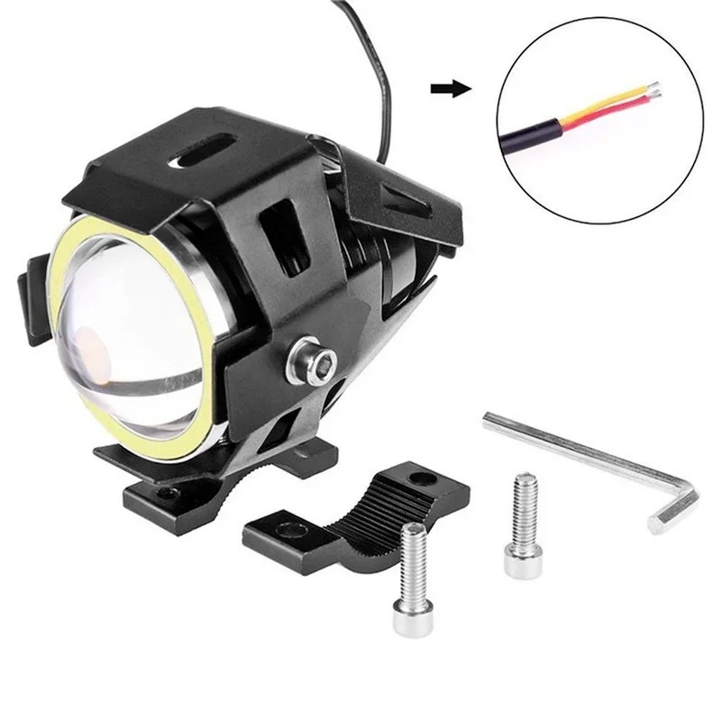 U7 LED 補助高輝度オートバイエンジェルアイズヘッドライ - Universal Motorcycle Led Headlight Projector のレビューと価格