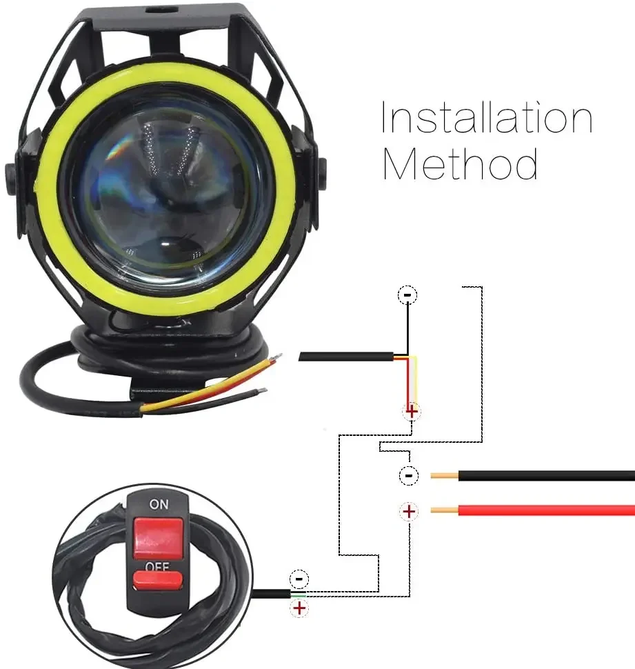 U7 LED 補助高輝度オートバイエンジェルアイズヘッドライ - Universal Motorcycle Led Headlight Projector のレビューと価格
