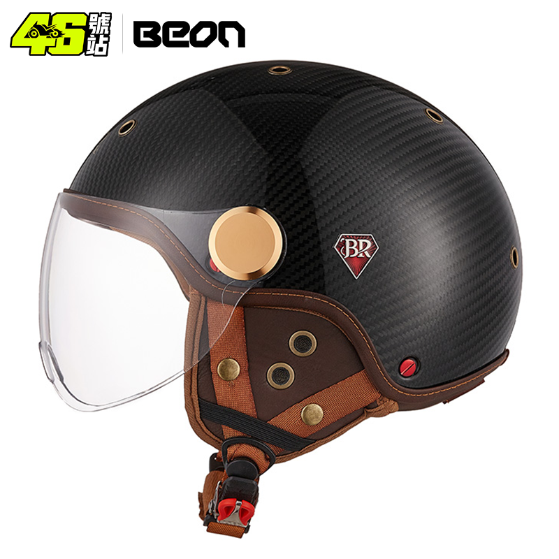 BEON新着BR13サマーカーボンファイバーオープンフェイス - Carbon Fiber Lightweight Motorcycle Helmet のレビューと価格