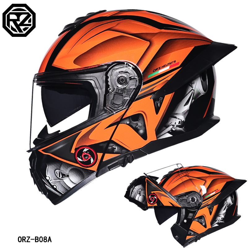 ORZ オートバイヘルメット デュアルバイザー モジュラー  - Modular Flip Up Motorcycle Helmet Dot Approved のレビューと価格