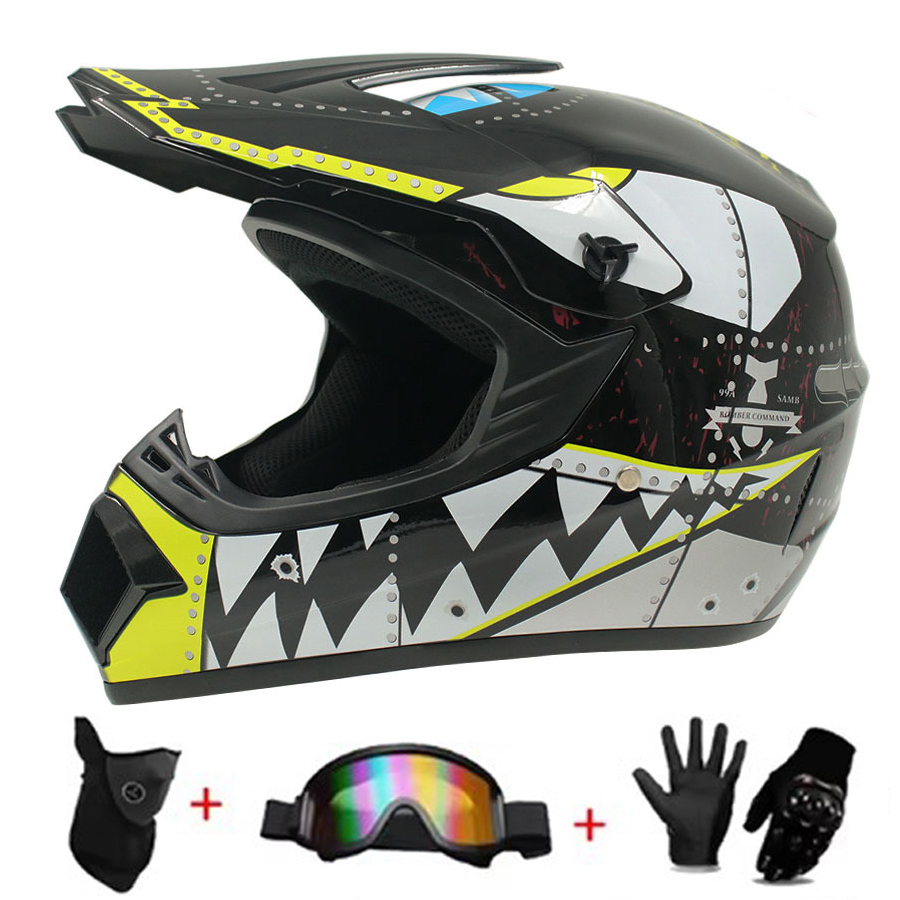 モトクロスとオフロードのヘルメットセット、エクストリームユー - Off Road Motocross Helmet Goggles Set のレビューと価格