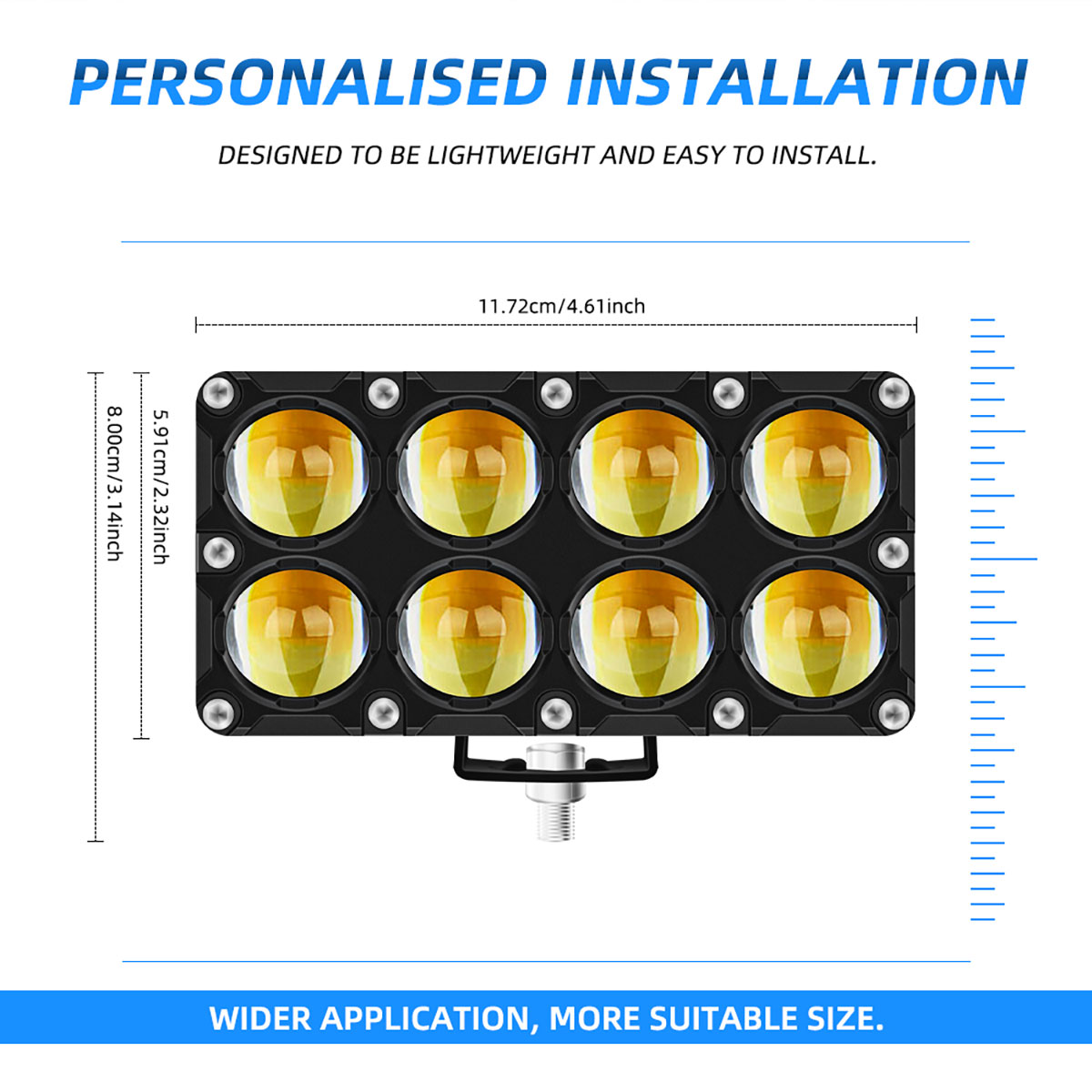 6/8/10レンズ補助バイクスポットライト作業用フォグライト - Universal Motorcycle Led Headlight Projector のレビューと価格