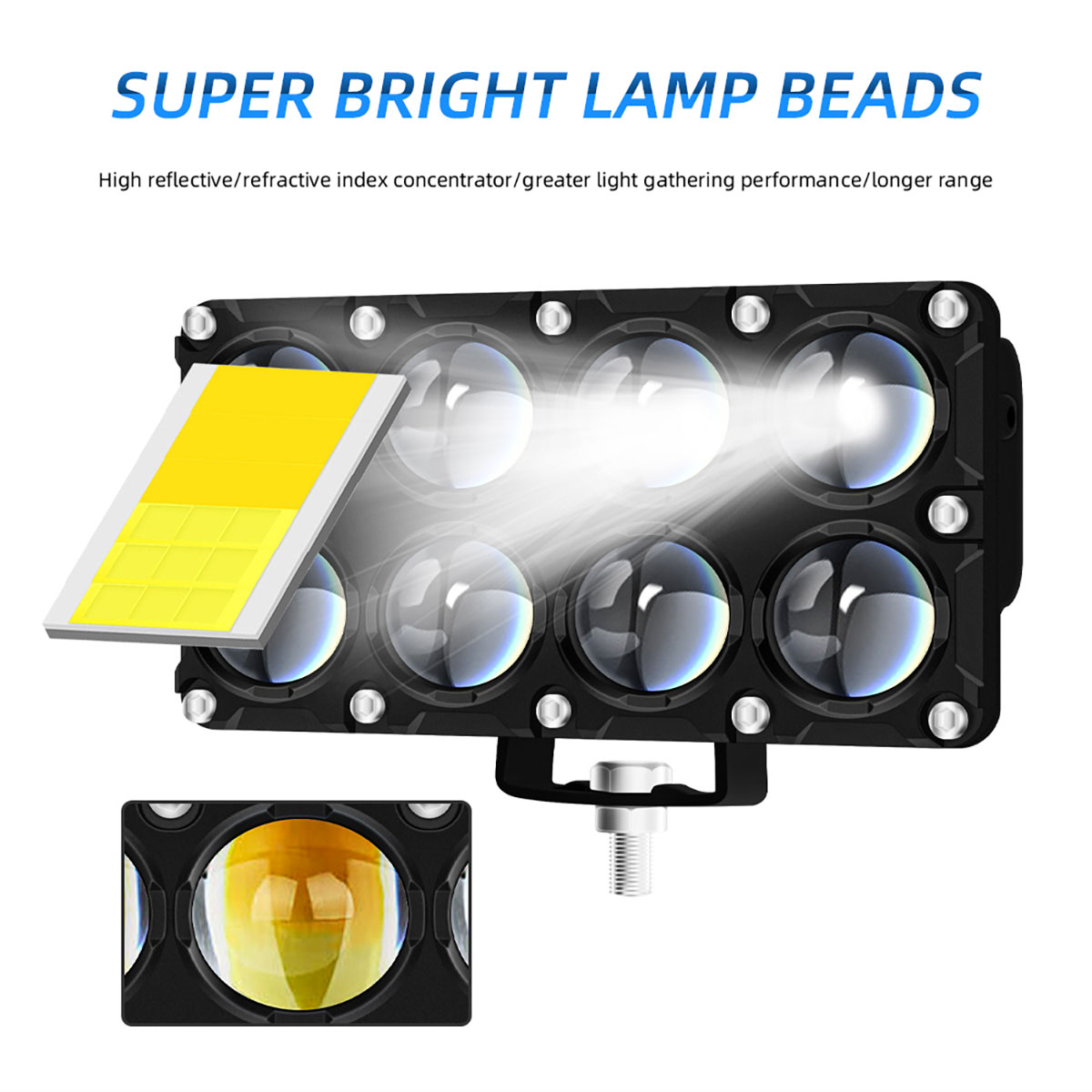 6/8/10レンズ補助バイクスポットライト作業用フォグライト - Universal Motorcycle Led Headlight Projector のレビューと価格
