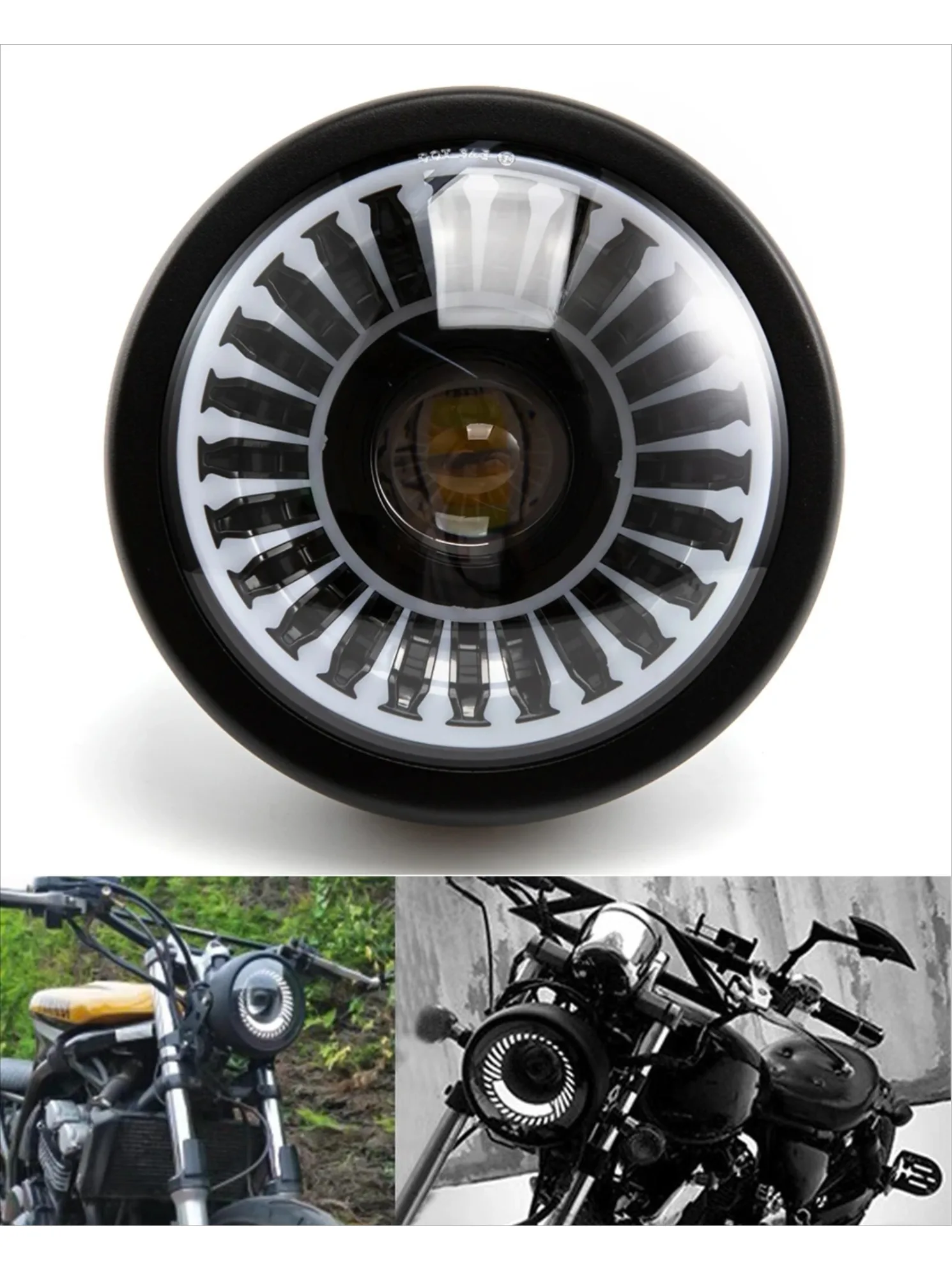 オートバイ6.5インチユニバーサルLEDヘッドライトRGBフ - Universal Motorcycle Led Headlight Projector のレビューと価格