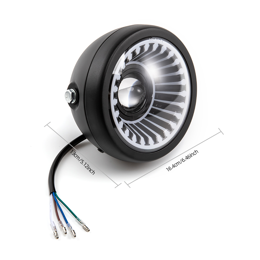 オートバイ6.5インチユニバーサルLEDヘッドライトRGBフ - Universal Motorcycle Led Headlight Projector のレビューと価格
